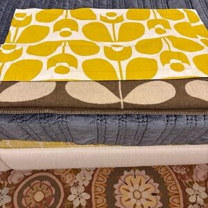 Orla Kiely Single King Pillow Sham Dandelion Yellow and White NWOT